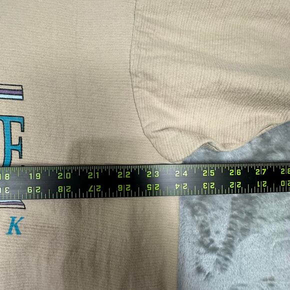 Vintage 90’s Oneita Joe Boxer Lake George New York Beige Heavy Graphic Tshirt XL - Picture 4 of 7